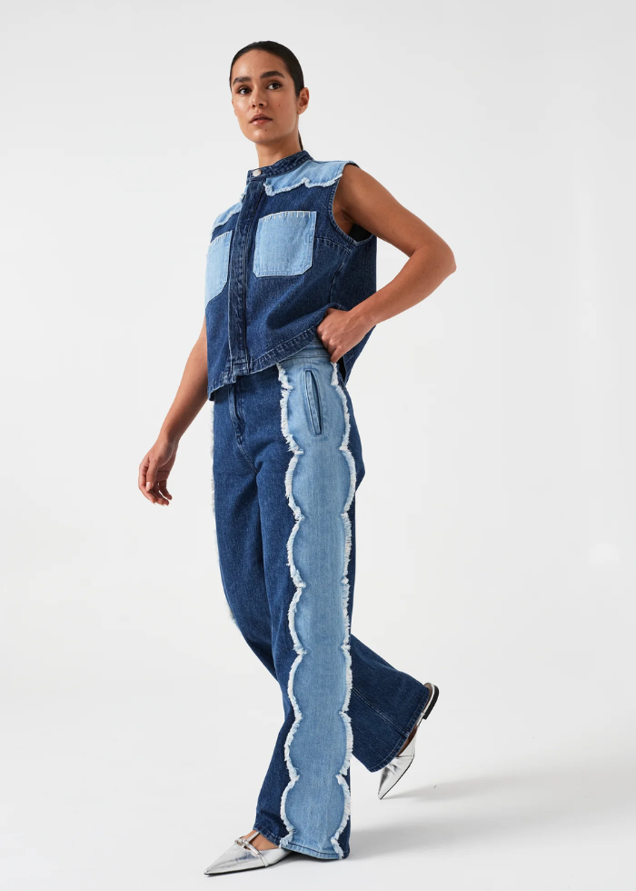 Seventy + Mochi Ari Waistcoat in Dark Vintage Scallop