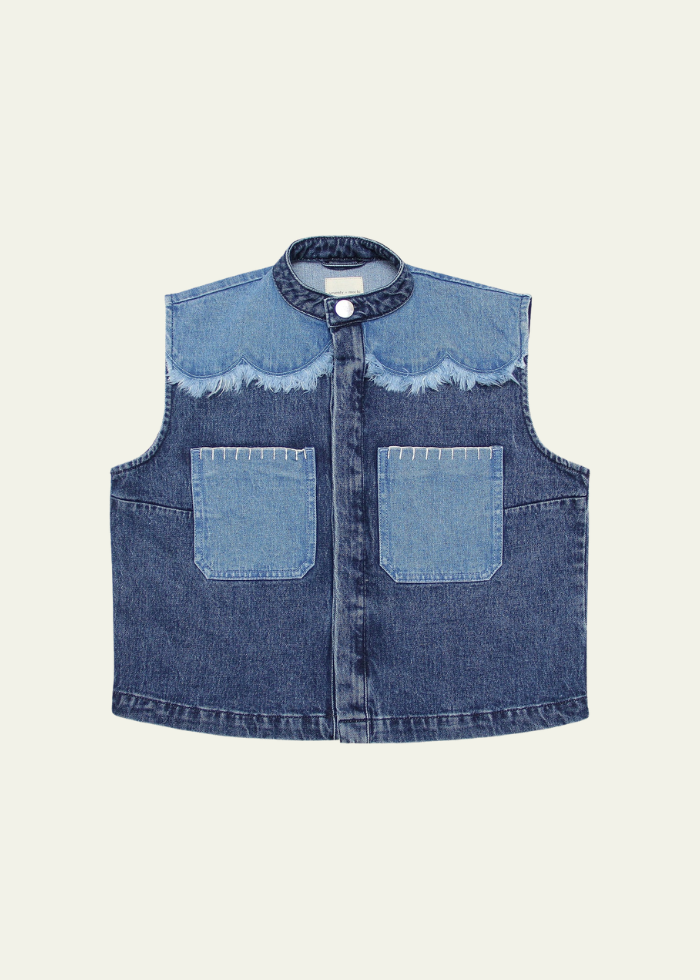 Seventy + Mochi Ari Waistcoat in Dark Vintage Scallop