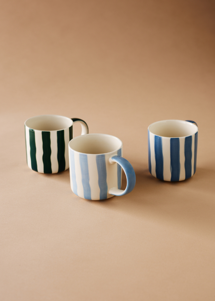 Striped Mug - Forest Green