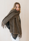 TBCo Lambswool Oversized Scarf in Camel Houndstooth