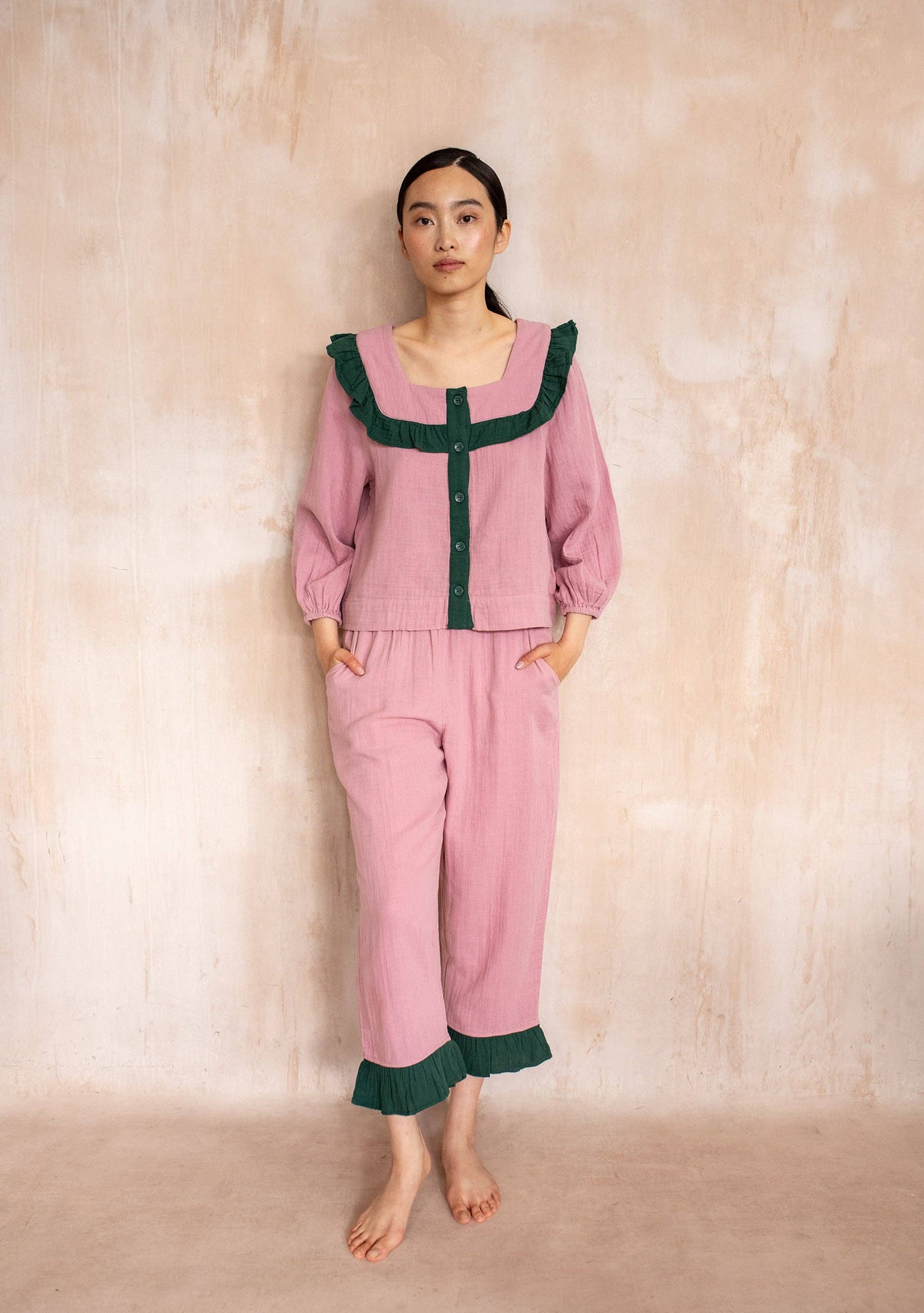 TBCo Cotton Pyjamas in Pink Ruffle