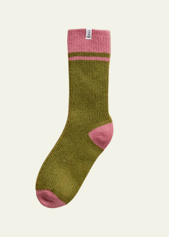 TBCo Merino Striped Socks in Green