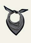 TBCo Merino Triangle Scarf in Black Stripe