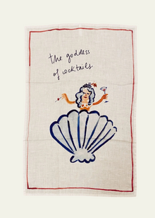  The Goddess of Cocktails - Linen Tea Towel