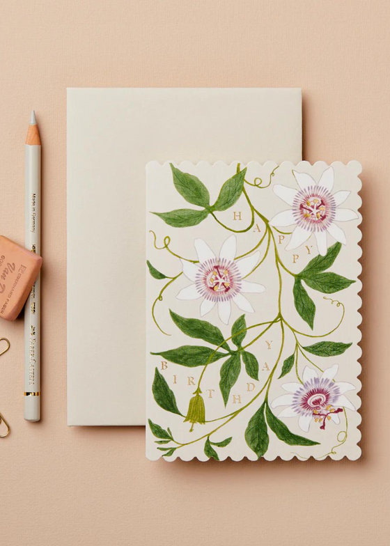 Wanderlust Paper Co. Passionflower 'Happy Birthday!' Card