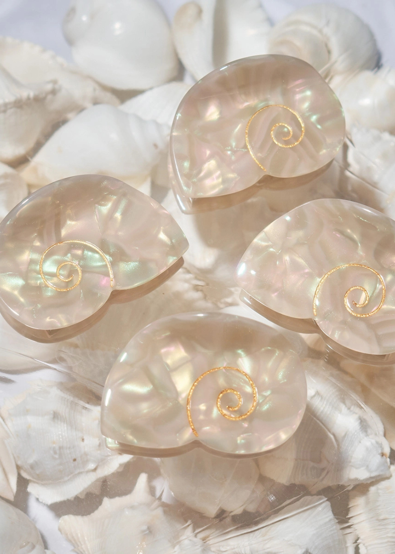 Winona Irene Sea Shell Opal Acetate Mini Hair Claw Clip