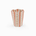 Block Printed Scalloped Pen Pot - Brick Red