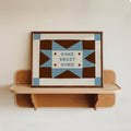Lune Club - Home Sweet Home Patchwork Print - Blue A3