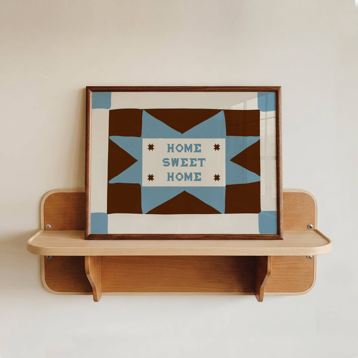 Lune Club - Home Sweet Home Patchwork Print - Blue A3