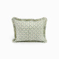 Block Printed Ruffled Cushion Cover - Spring Bloom Green