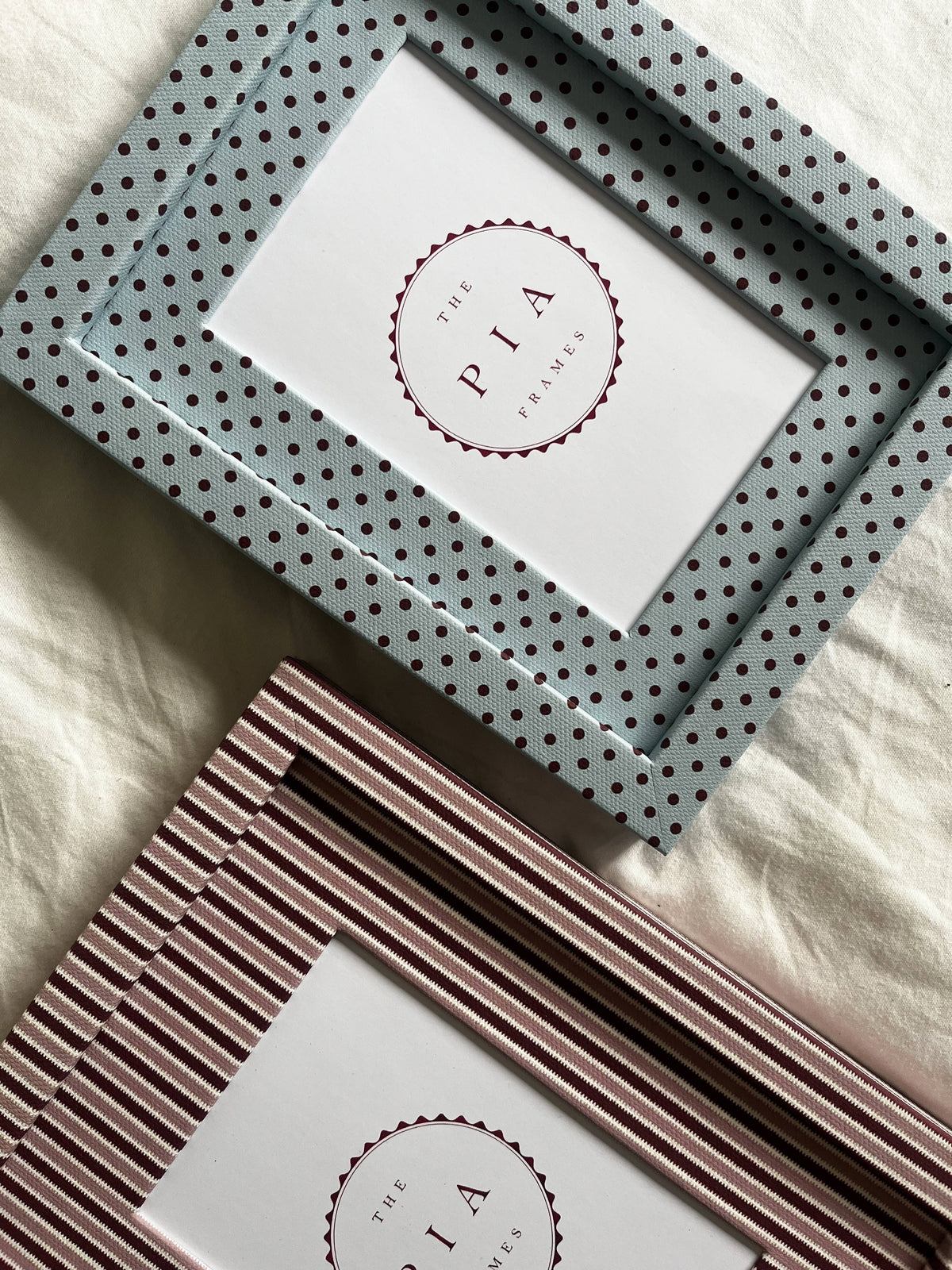 The Pia Frames - Blue & Burgundy Pembroke Dot Frame
