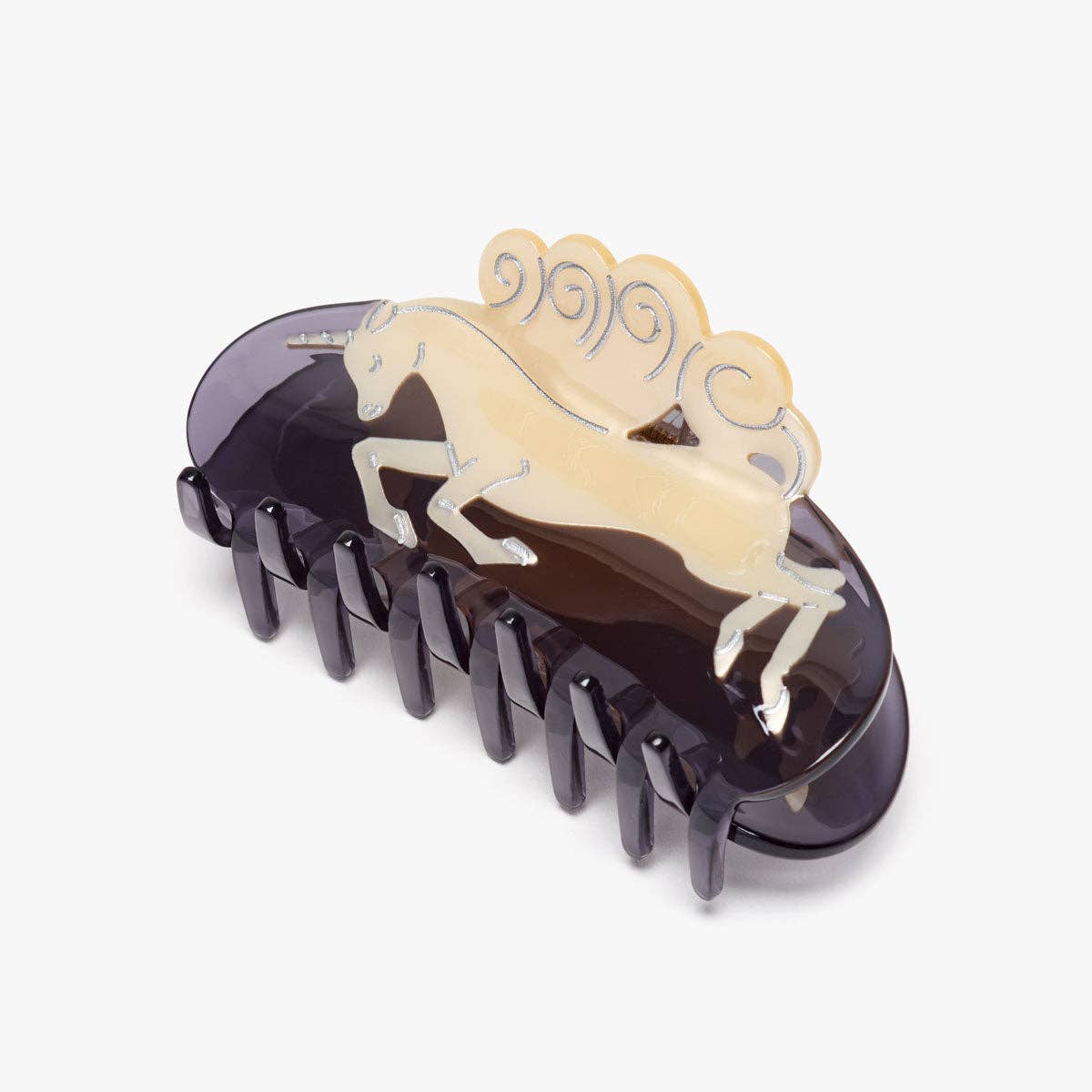 Unicorn Claw - Acetate White Horse Hair Clip