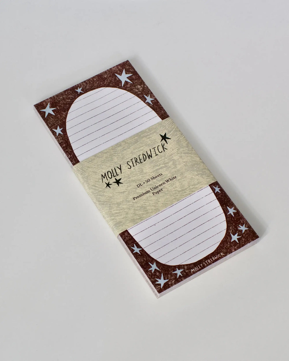 Molly Stredwick - Brown Border & Blue Stars Notepad
