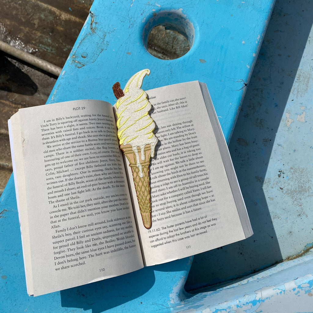 Petra Boase - Embroidered Fabric Bookmark - Ice Cream