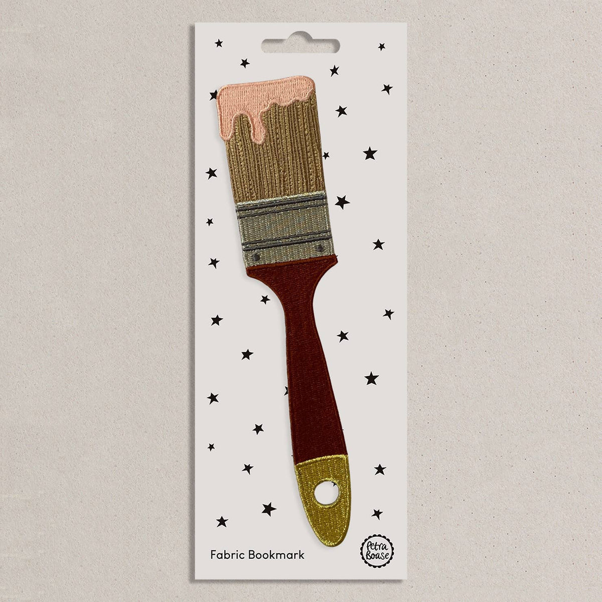 Petra Boase - Embroidered Fabric Bookmark – Brown Paintbrush