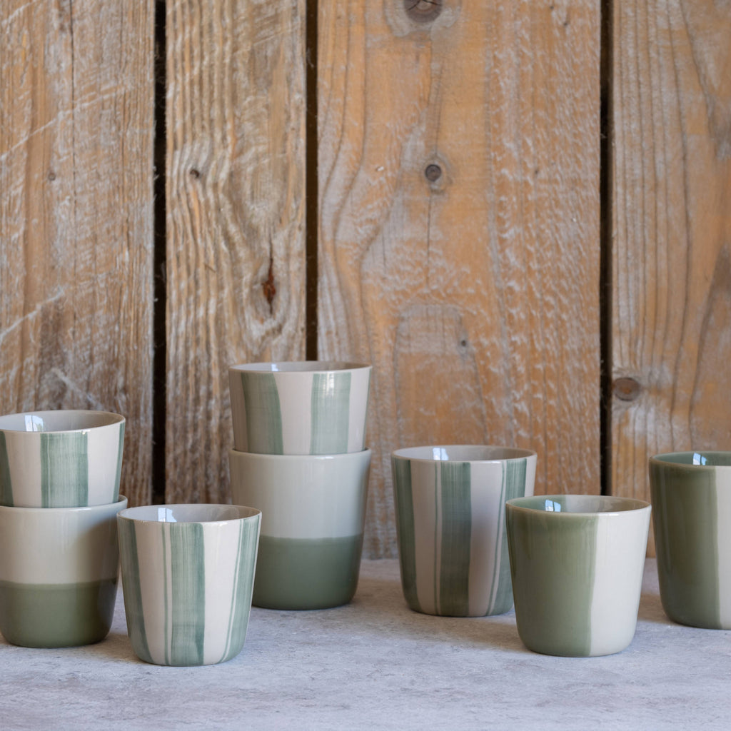 Kindred Mugs - Cornflower Beaker - Brushed Sage Green - Small (Set of 2)