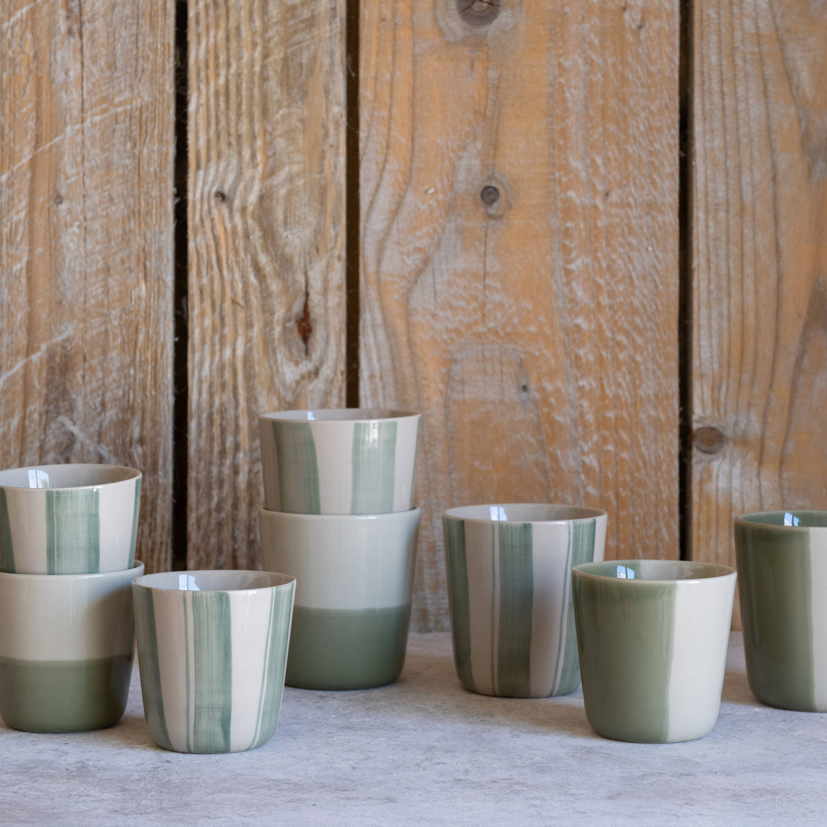 Kindred Mugs - Cornflower Beaker - Brushed Sage Green - Small (Set of 2)