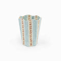 Block Printed Scalloped Pen Pot - Sky
