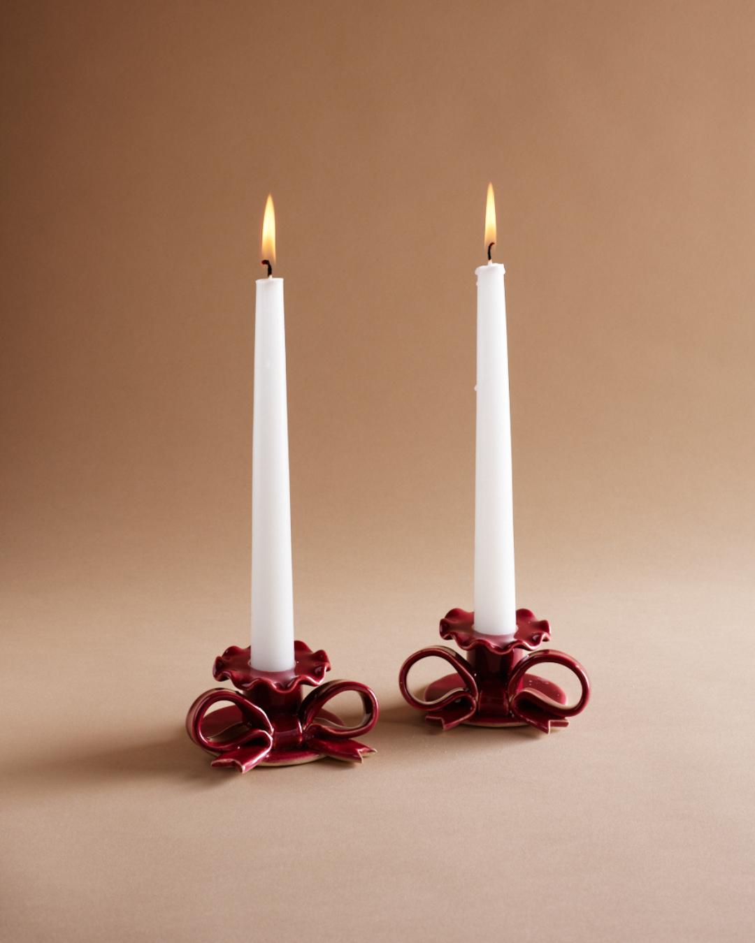  ceramic bow candlesticks sustainable homeware