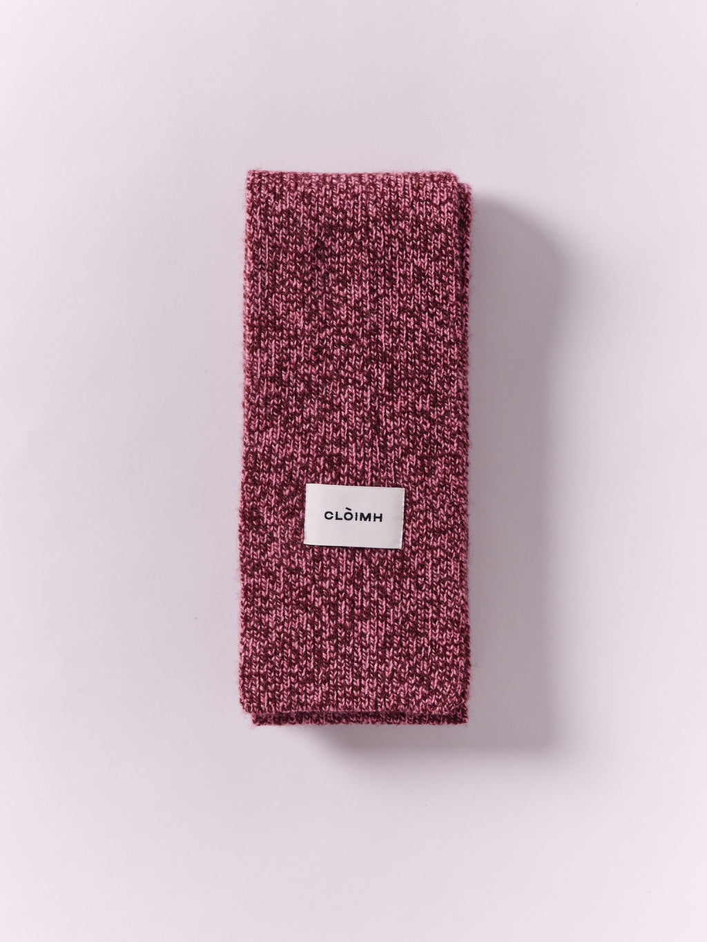 Cloimh - Mini Soft Wool Scarf - Burgundy & Pink Marl