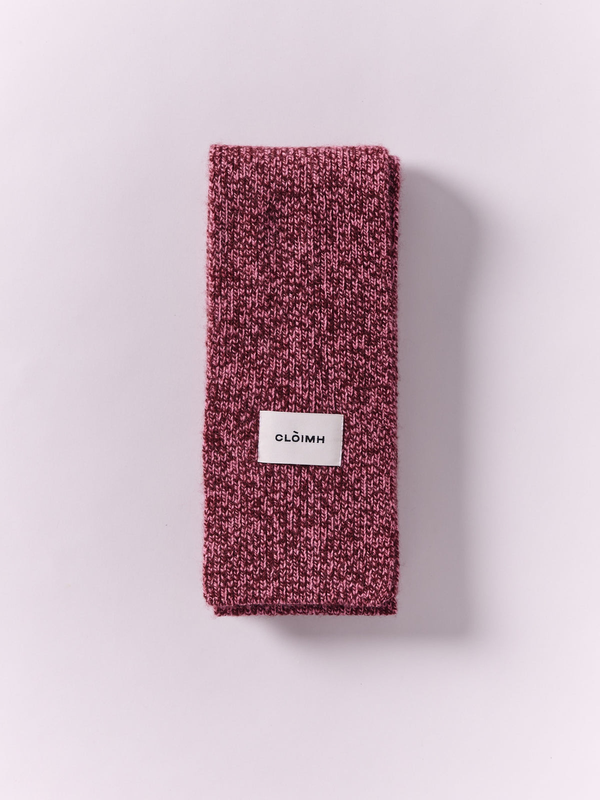 Cloimh - Mini Soft Wool Scarf - Burgundy & Pink Marl