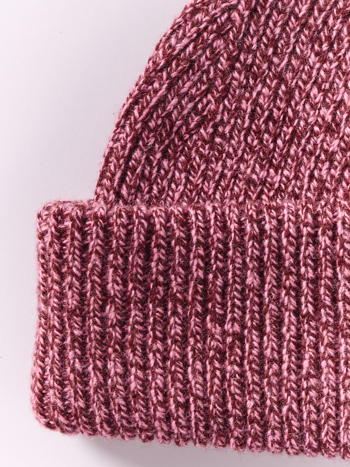Cloimh - Soft Wool Chunky Beanie Hat - Burgundy & Pink Marl