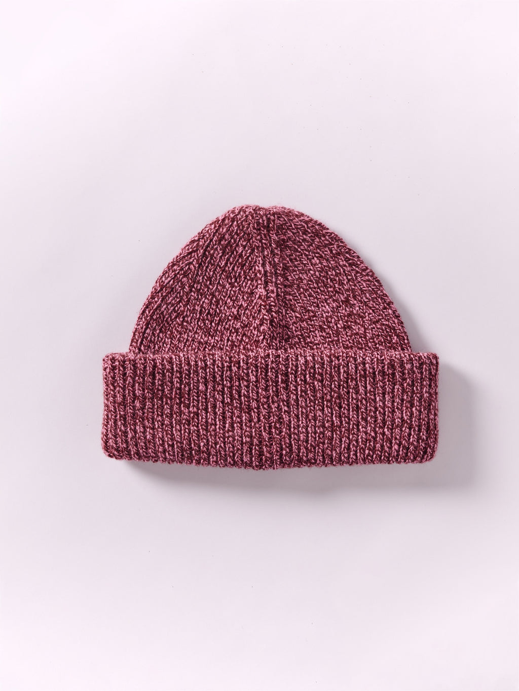 Cloimh - Soft Wool Chunky Beanie Hat - Burgundy & Pink Marl