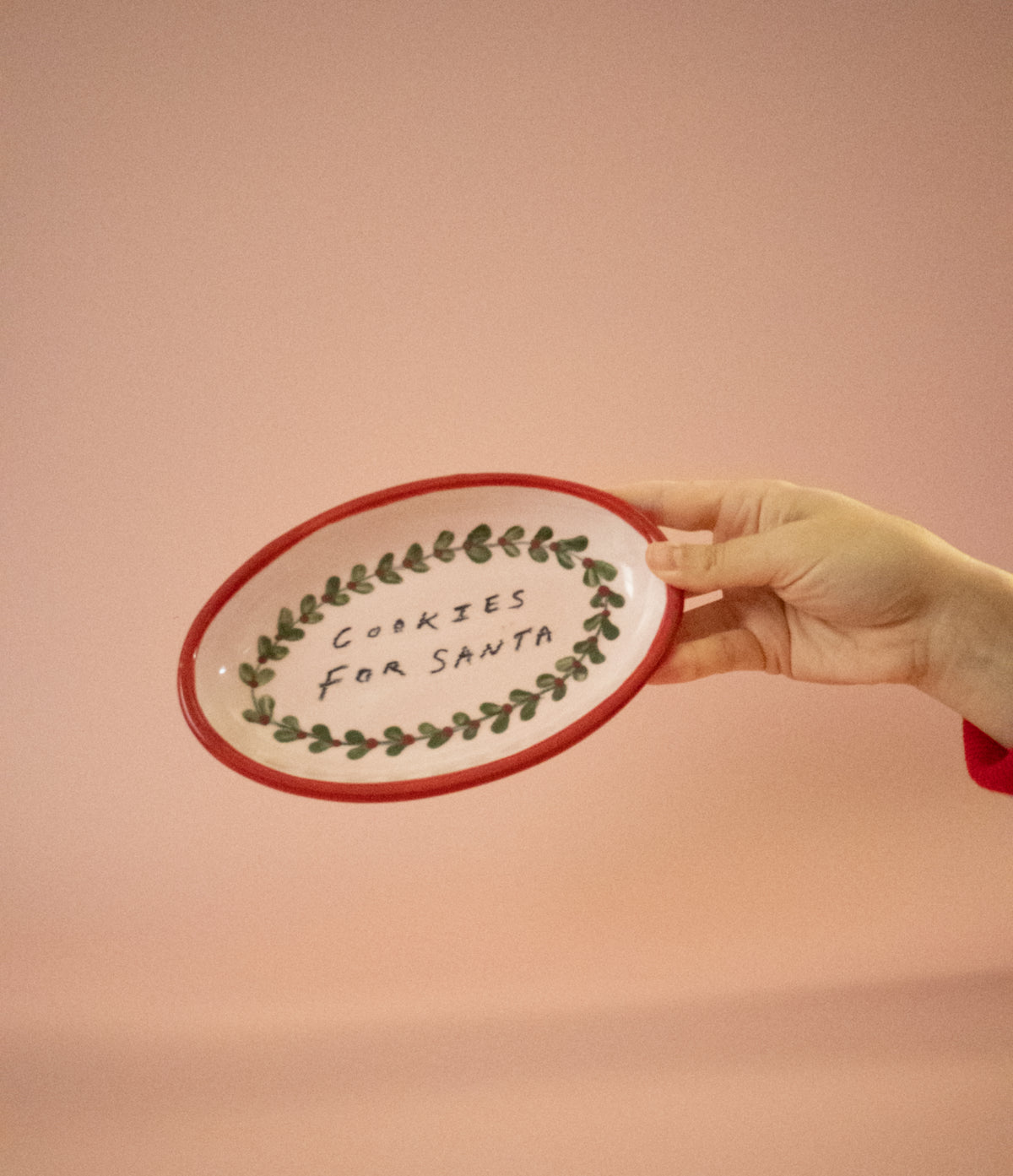 Tatiana Alida hand-painted Santa's Cookies small plate