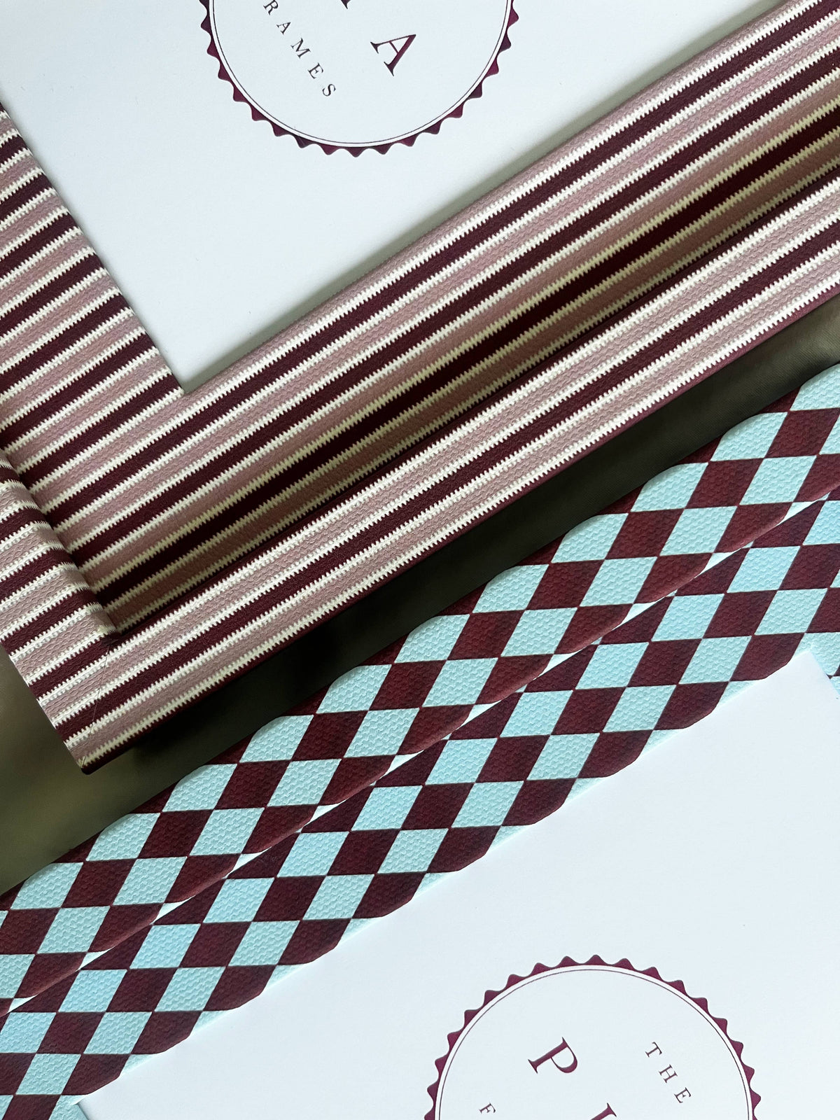 The Pia Frames - Burgundy & Blue - Harlequin Frame