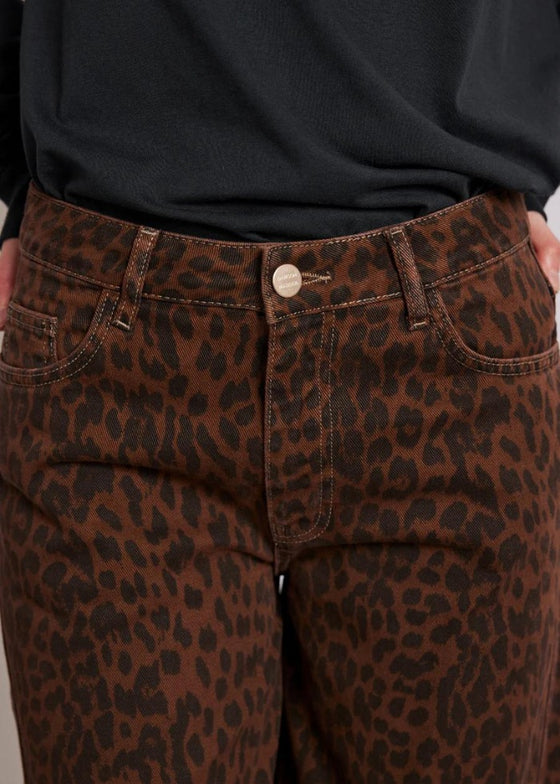 Damson Madder Dion Jeans - Dark Leopard Overdye