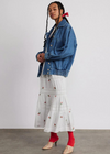 Damson Madder Eden Lace Midi Skirt - Rose Embroidery