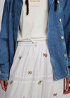 Damson Madder Eden Lace Midi Skirt - Rose Embroidery