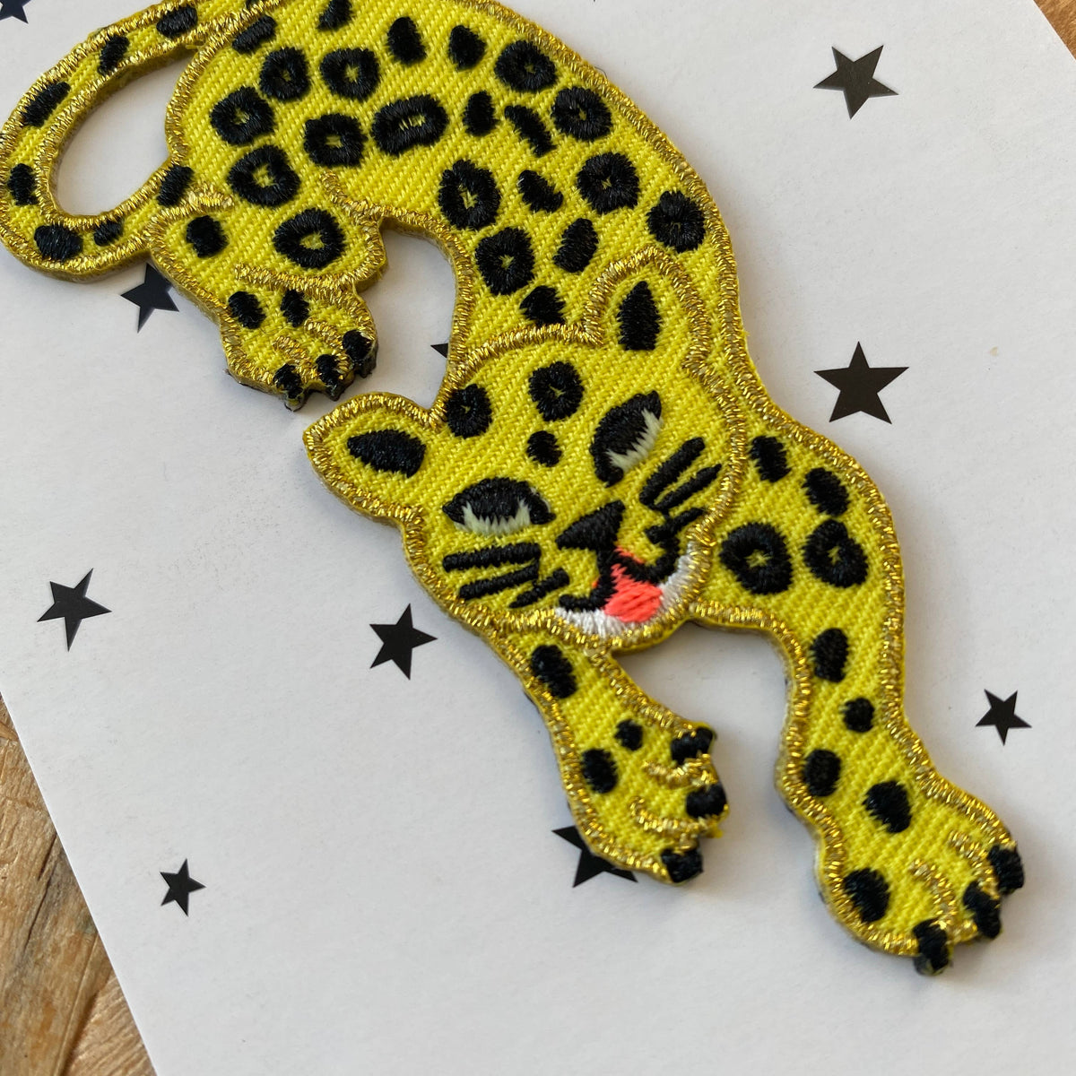 Petra Boase - Leaping Leopard Iron-On Embroidered Patch