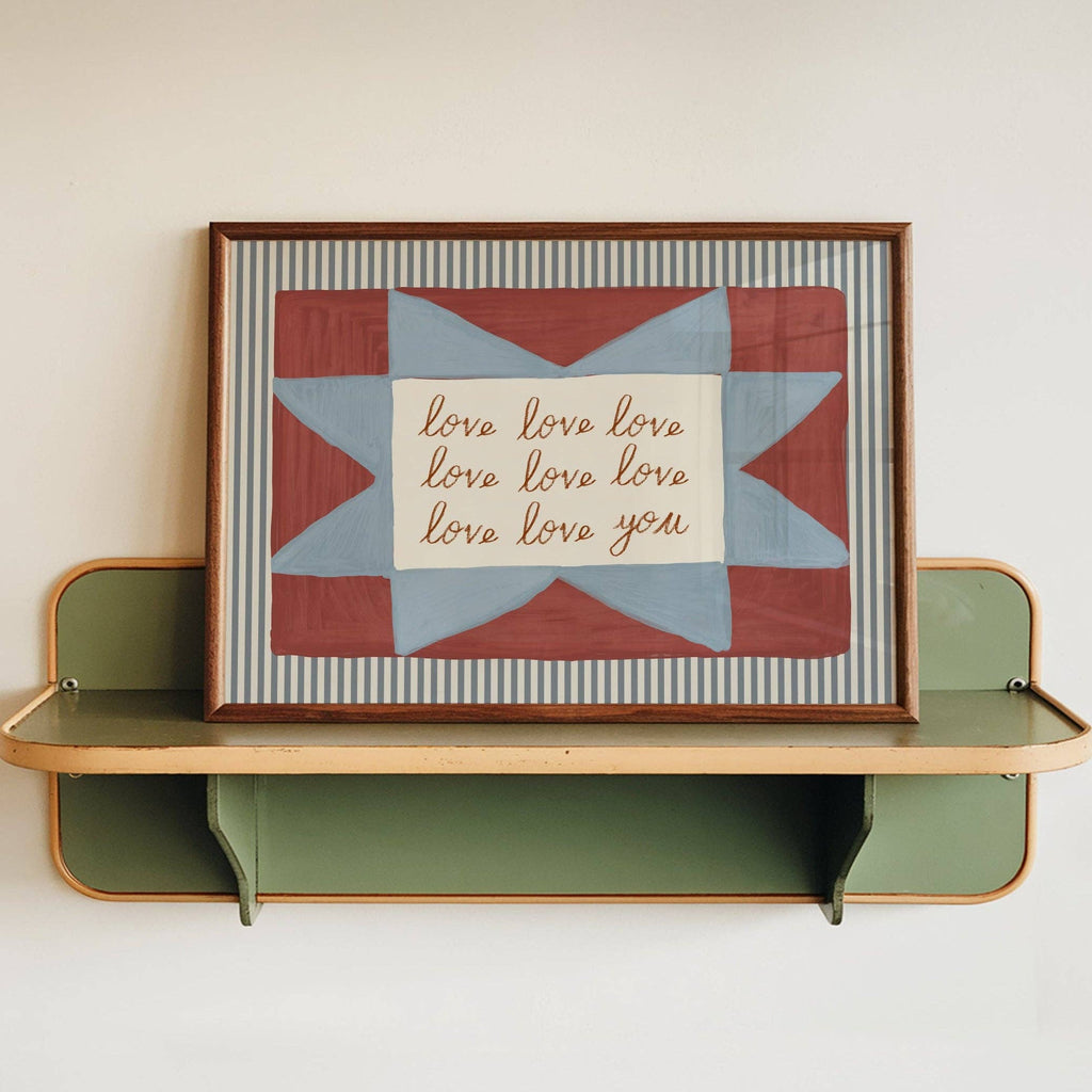 Lune Club - Love Love Love Love You Print - Blue A4