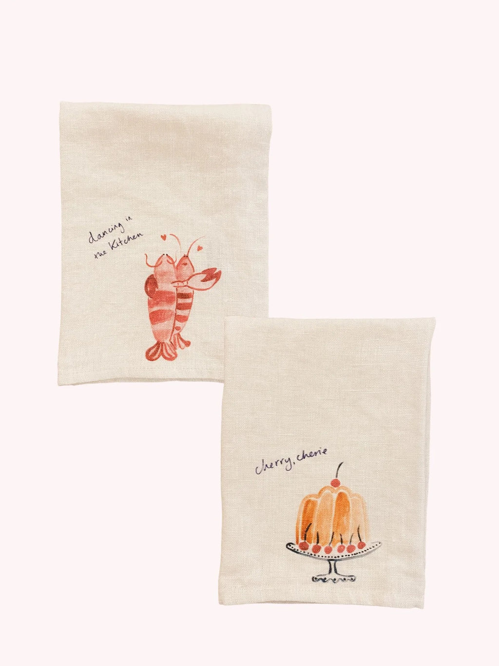 Dinette - Lobster Lovers & Cherry Cherie - Set of Two Linen Napkins
