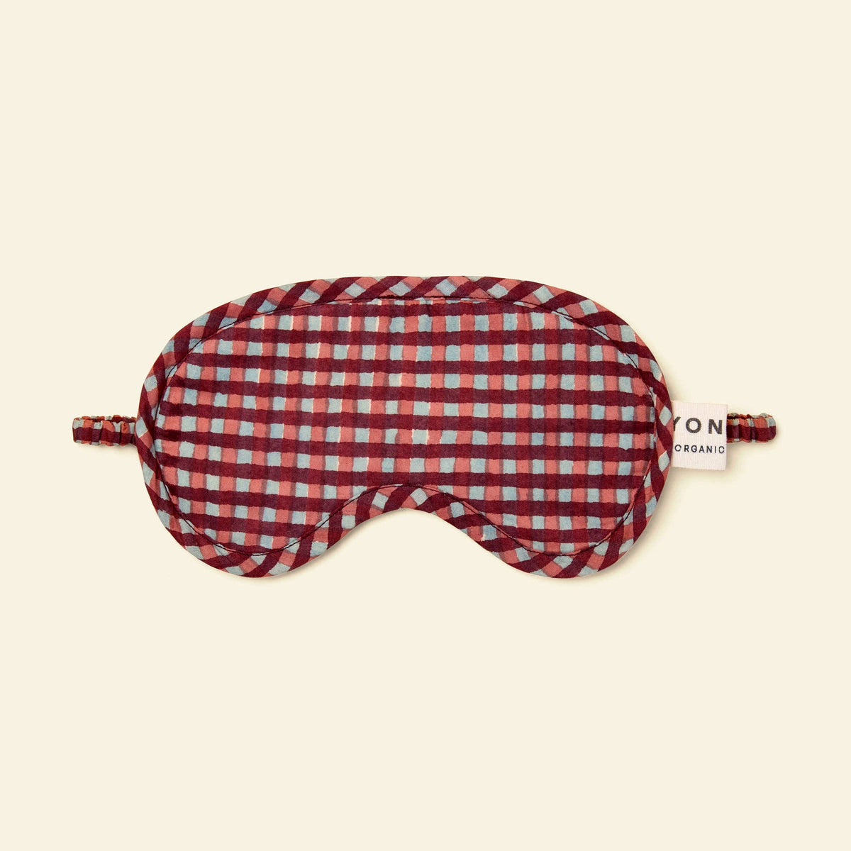 YONDER. - Organic Cotton Eye Mask - Gingham Sky
