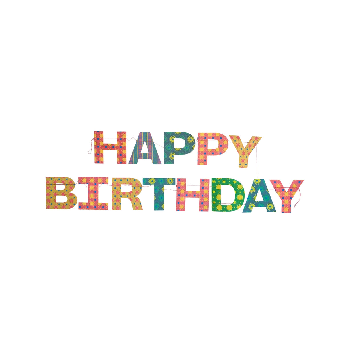 East End Press - Happy Birthday - Bright Sewn Garland