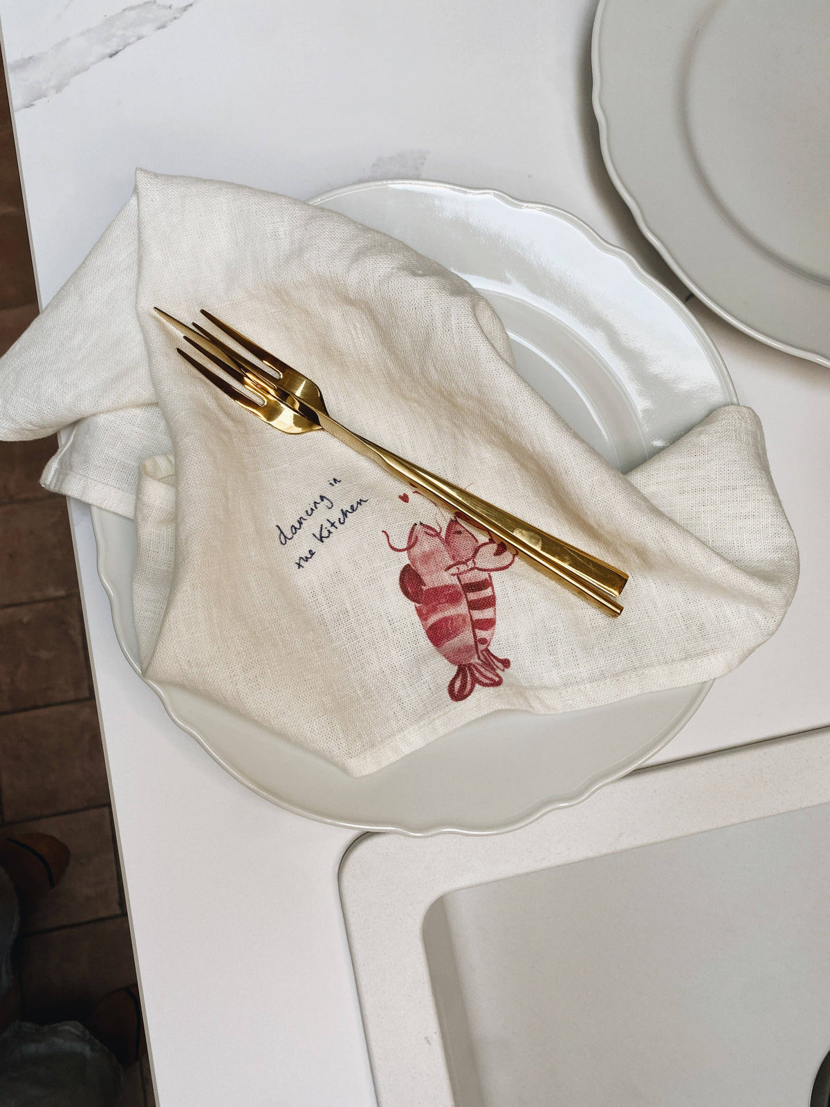Dinette - Lobster Lovers & Cherry Cherie - Set of Two Linen Napkins