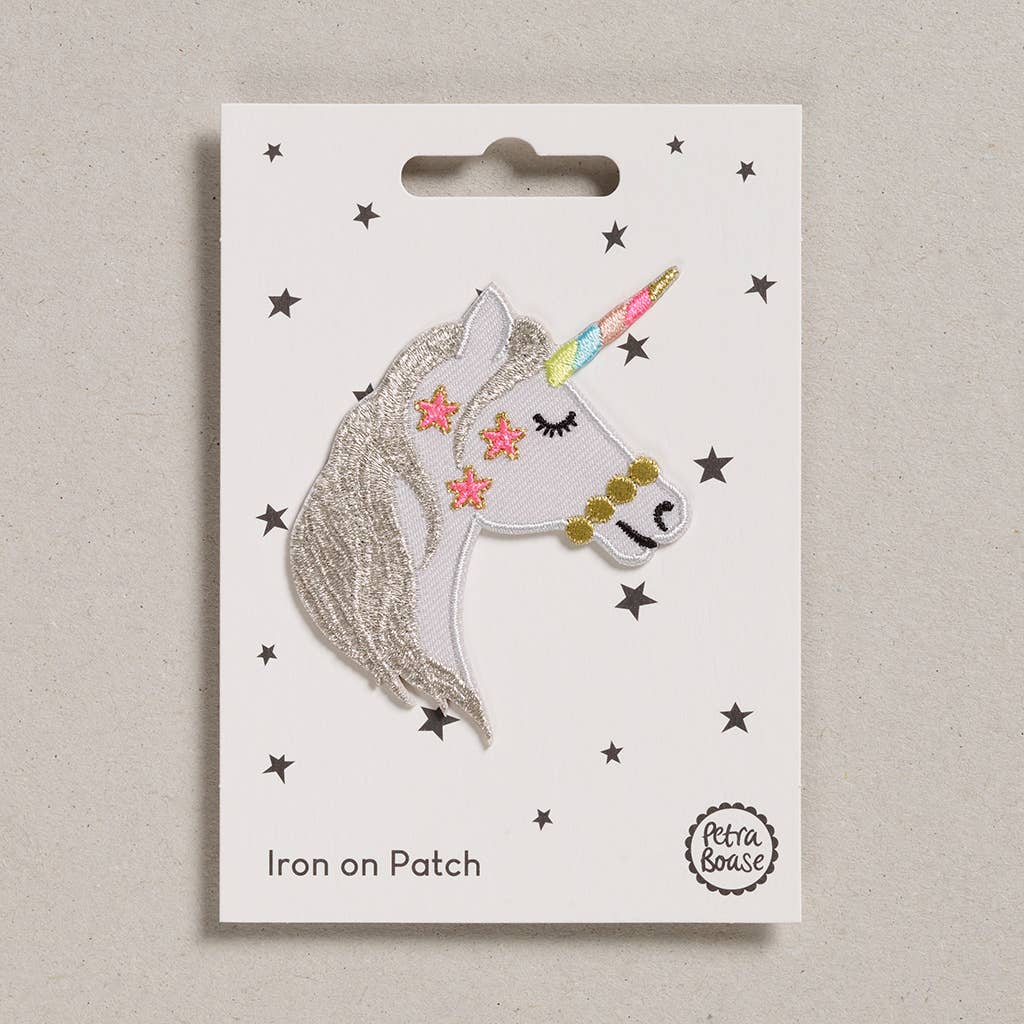Petra Boase - Unicorn Head Iron-On Embroidered Patch