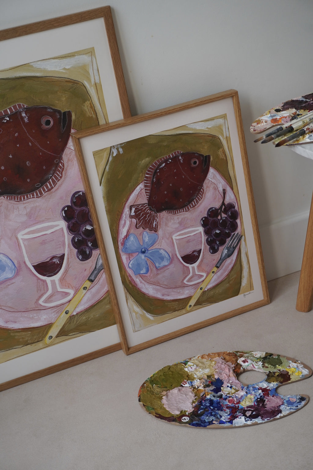 Frankie Penwill - Red Wine & Fish - A2 Print