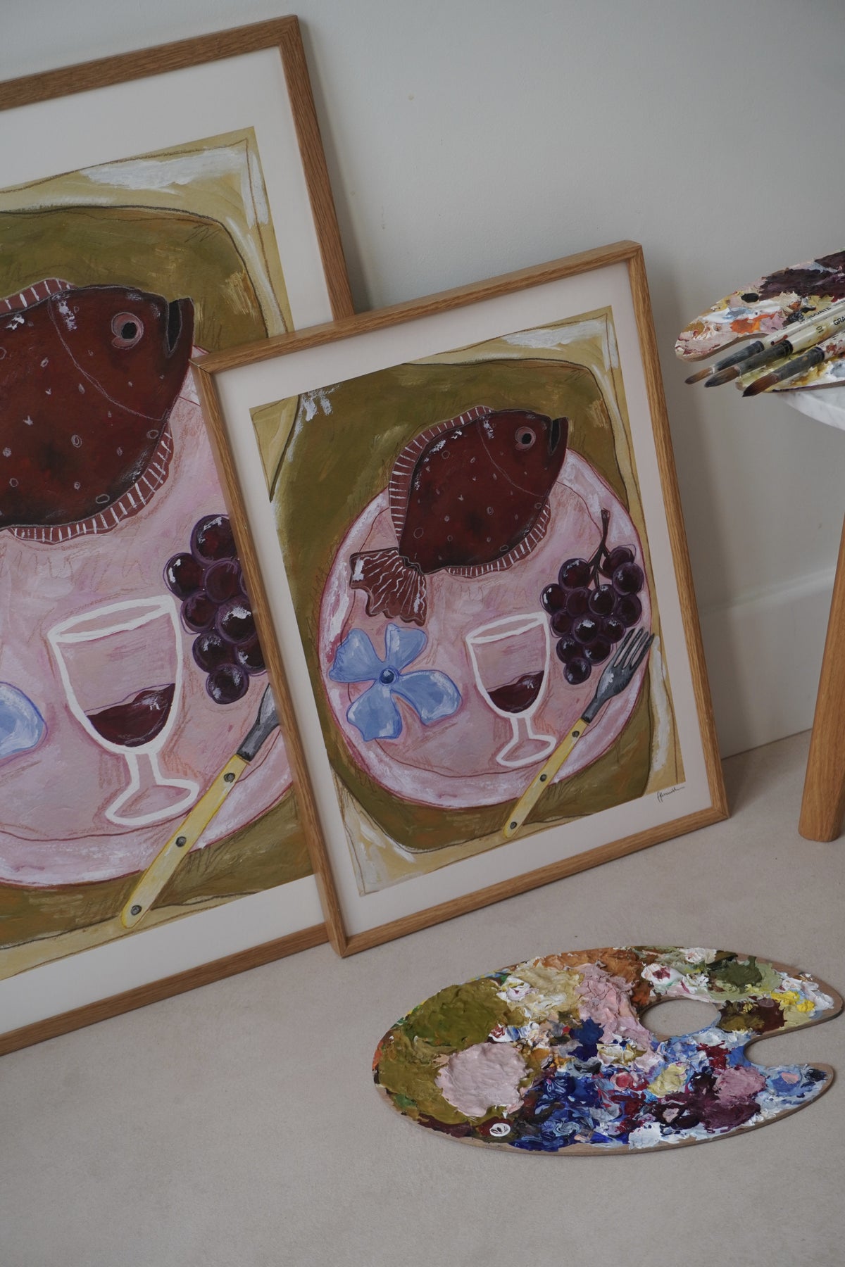 Frankie Penwill - Red Wine & Fish - A2 Print