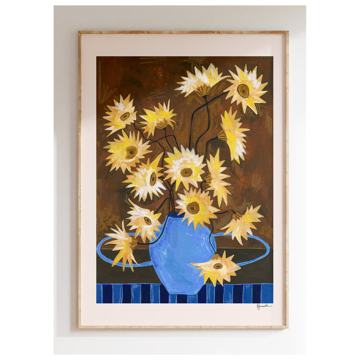 Frankie Penwill - Yellow Spiky Gerberas - A2 Print