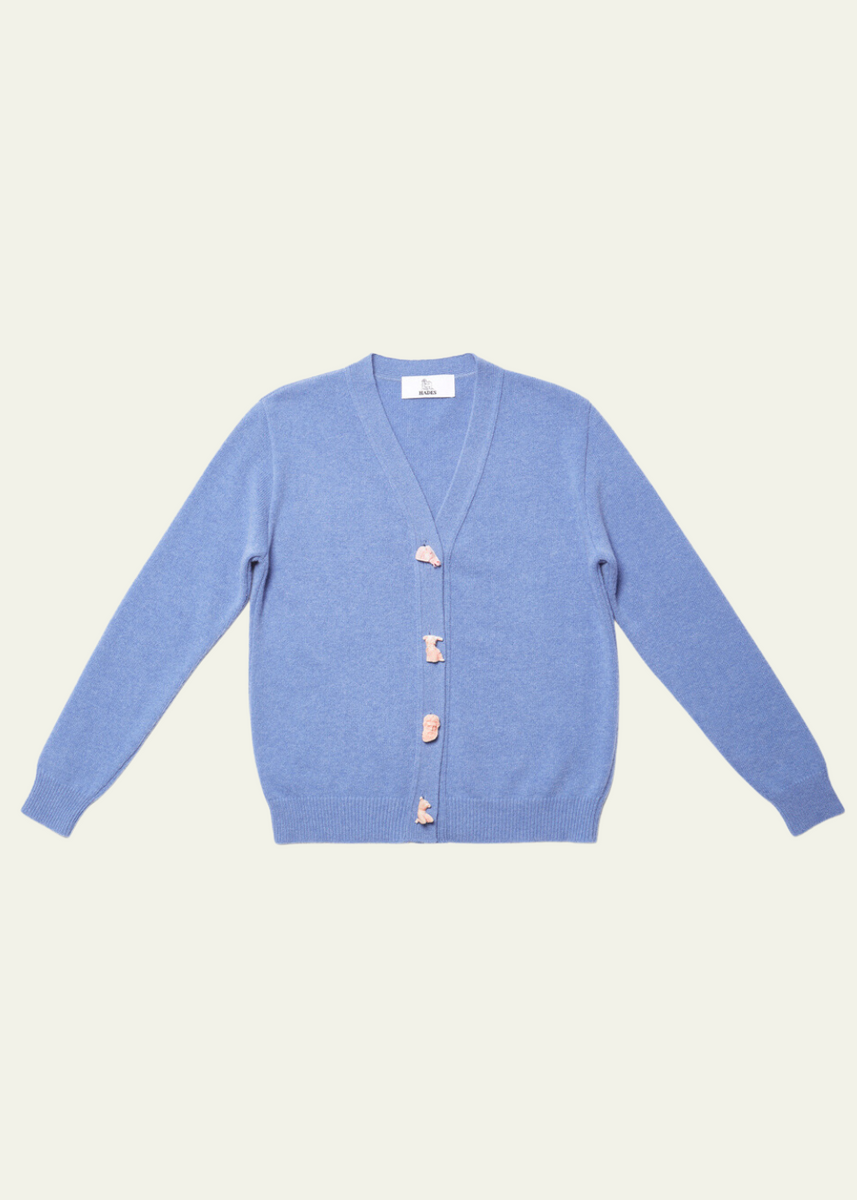 HADES Wool Carrington Cardigan in Light Blue | Greek Tragedy – Quinn Says