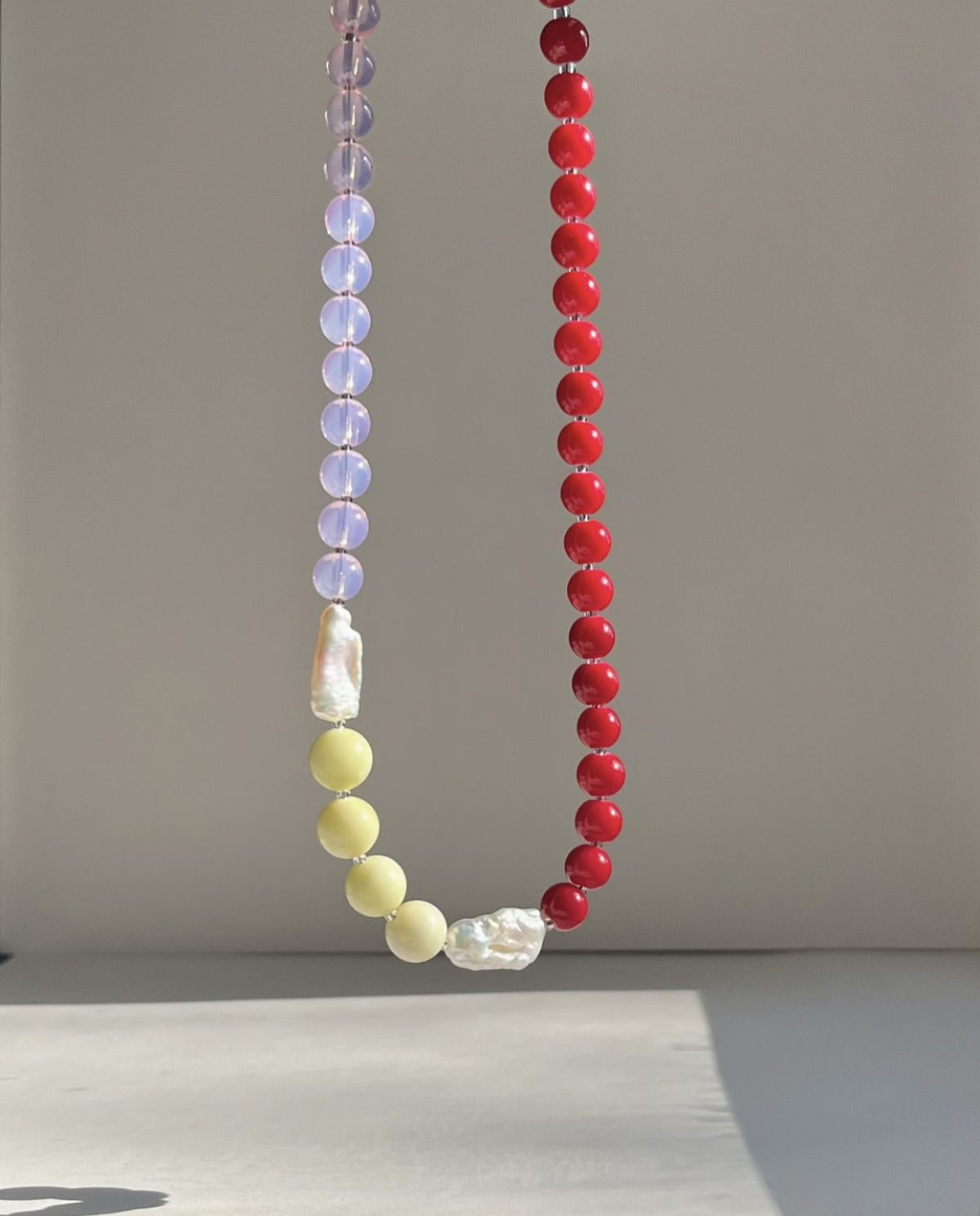 Hattie Buzzard - Macaroon Necklace - Lemon & Red