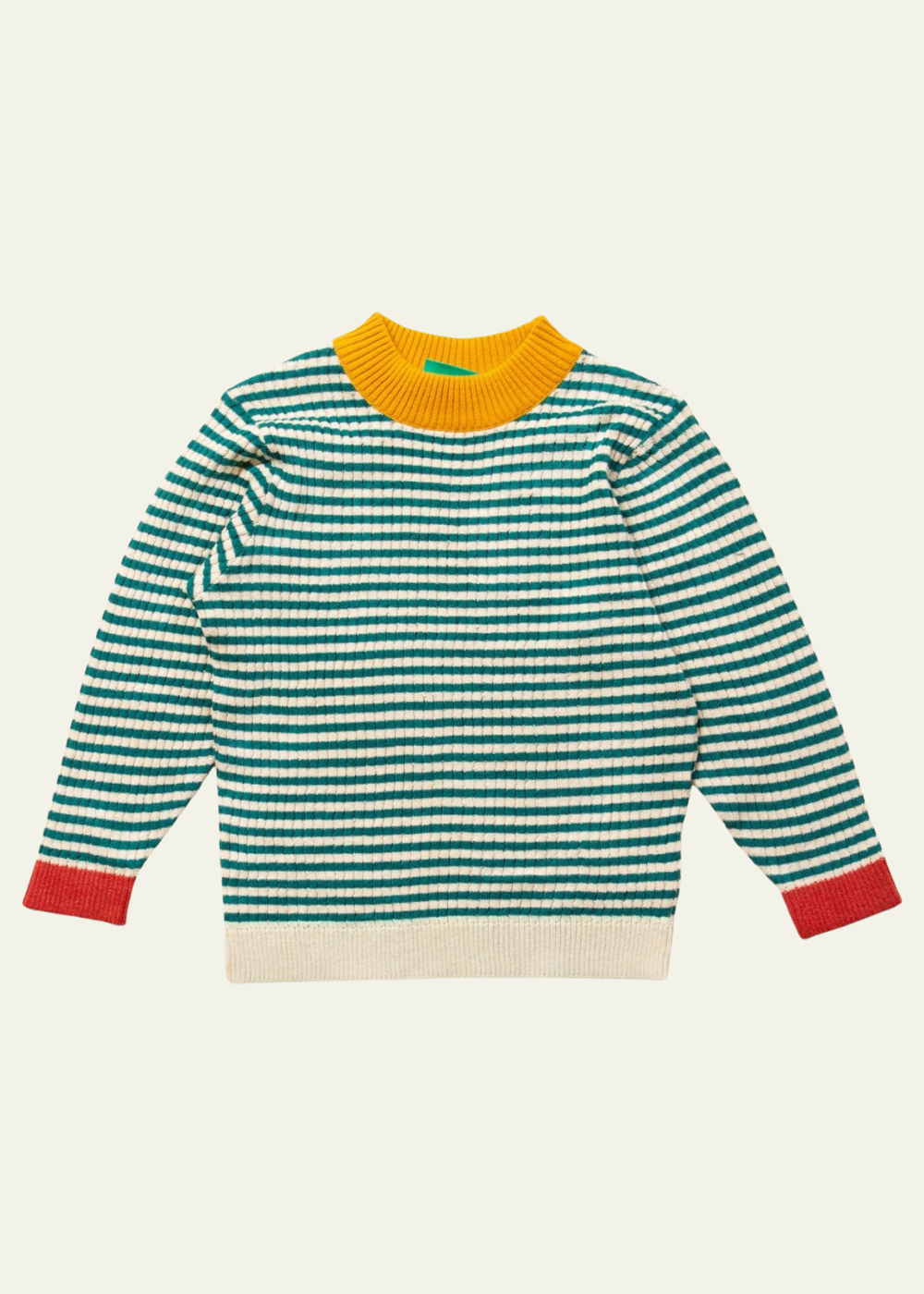 Little Green Radicals Everglade Striped Knitted Jumper