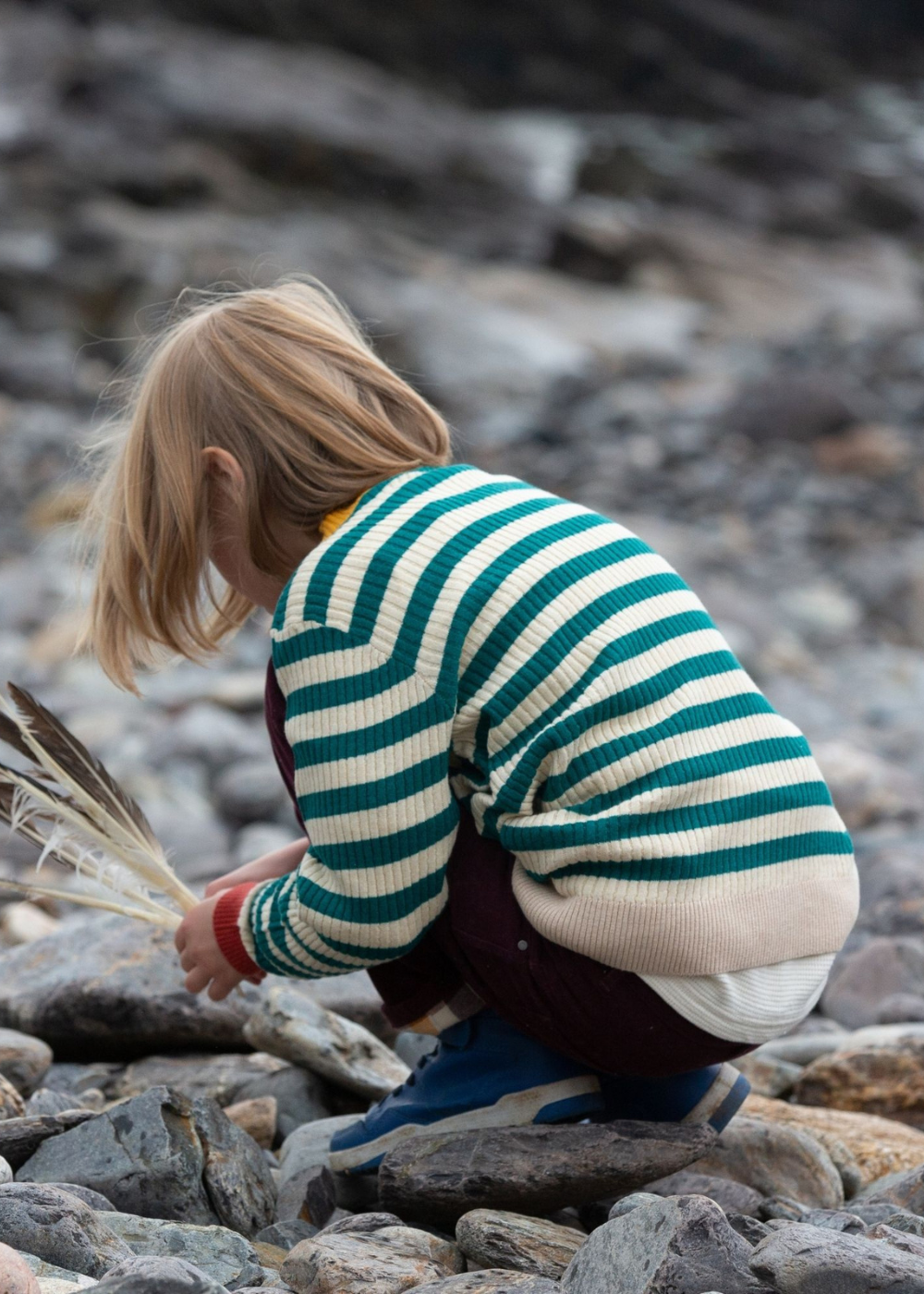 Little Green Radicals Everglade Striped Knitted Jumper