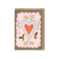 Martha Ratcliff Folk Love card with heart illustration and kraft envelope