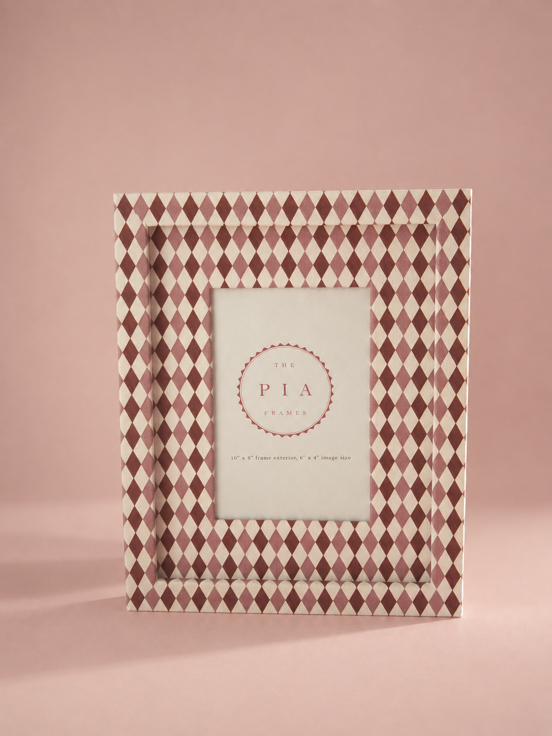 The Pia Frames - Burgundy & Blush Harlequin Frame