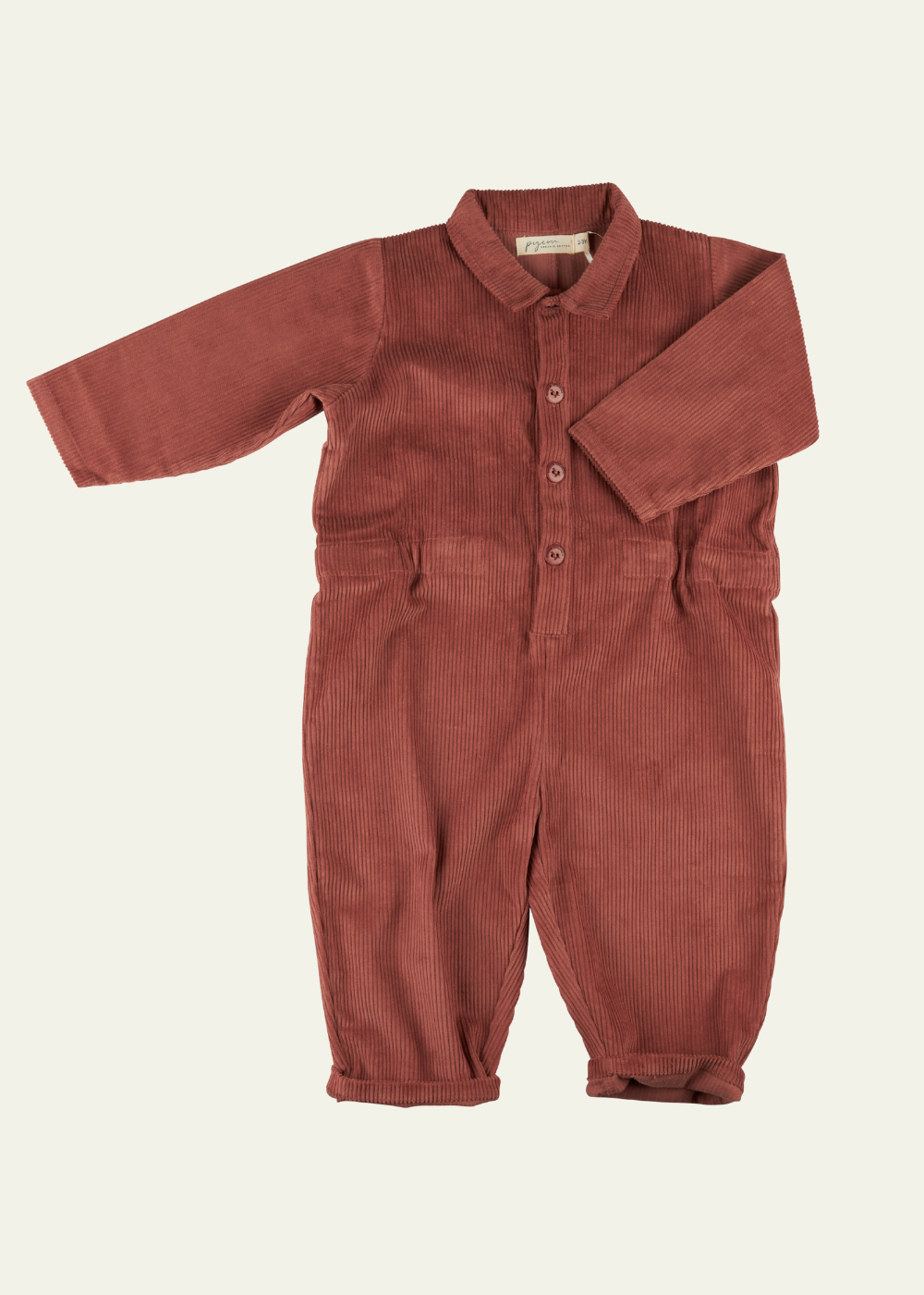 Pigeon Organics Cord Boilersuit in Mocha