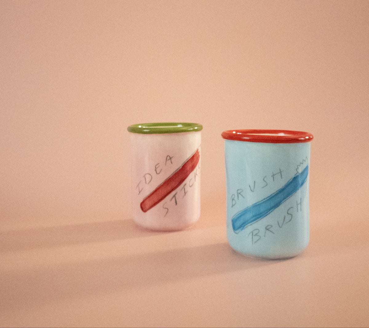 Tatiana Alida toothbrush cup and Idea Sticks pen pot together